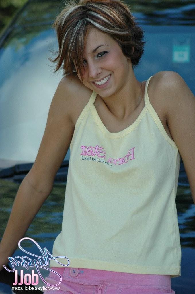 15P Shy teen shows us her pretty pink nipples