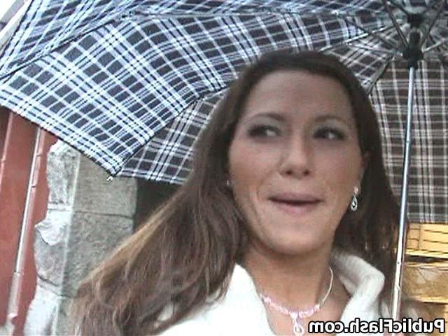 16P naughty chick flashes her dirty parts all over town
