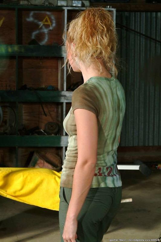 15P Country teen gets naked in the back shed