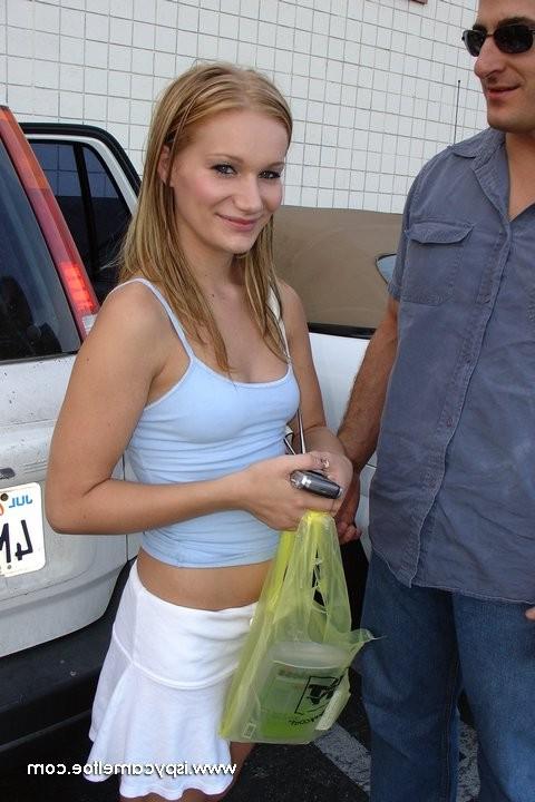 17P Sexy young blonde has her puffy camel toe busted open by a hard dick