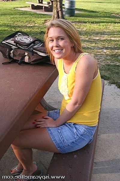 18P Blonde slides her pink bottoms up her shaved smooth camel toe
