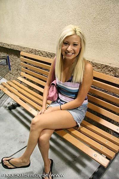 18P Sexy blonde slides her yellow bikini bottoms up her camel toe slit