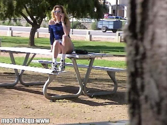 16P Sneaky Spy Cam Upskirt Panty Crotch Shots Outdoors in City Park