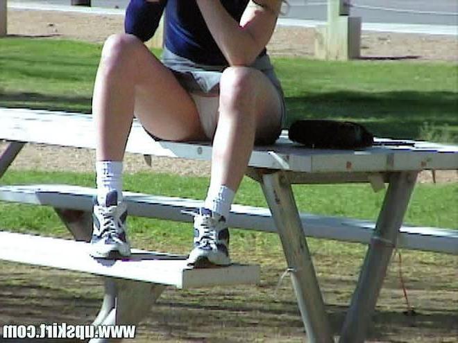 16P Sneaky Spy Cam Upskirt Panty Crotch Shots Outdoors in City Park