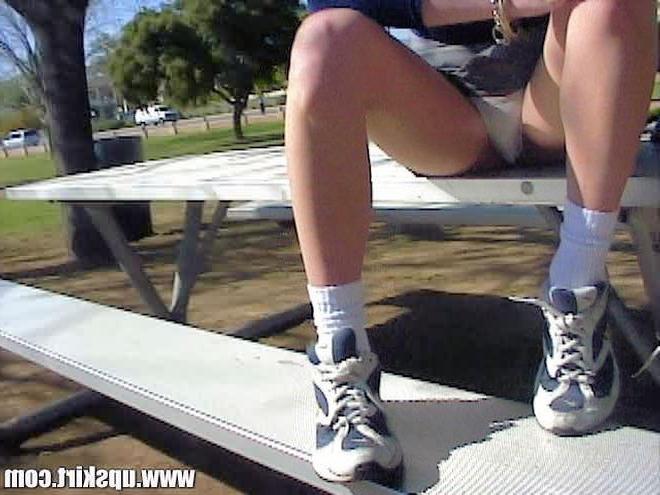 16P Sneaky Spy Cam Upskirt Panty Crotch Shots Outdoors in City Park
