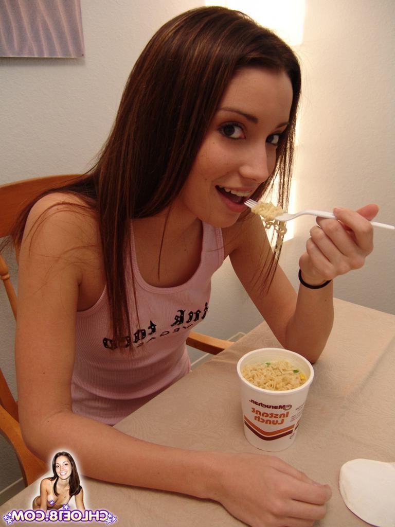 15P Eighteen year old with tiny tits drops panties and bends over