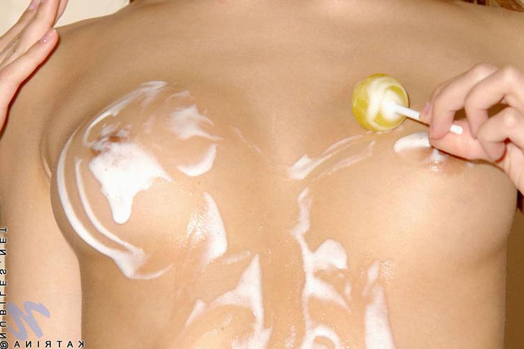 13P Dirty teen puts cream on her fresh and delectable body on couch