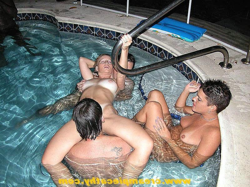 19P Group of friends have sex in hotel pool