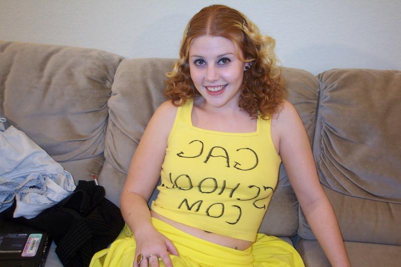 16P Natural redhead babe gagging on his cock