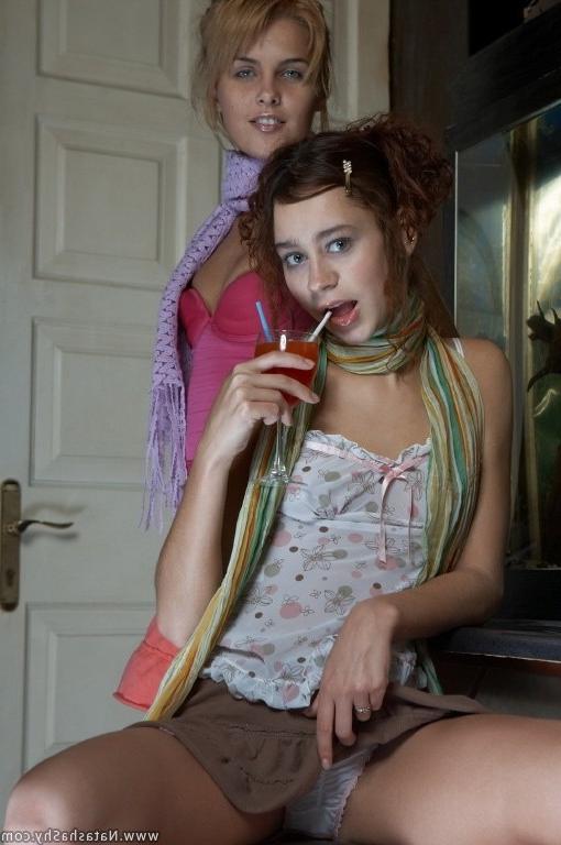15P Two charming teen babes kissing and teasing