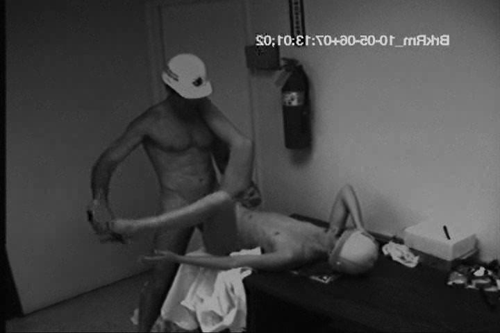 16P Horny couple caught fucking by hidden security camera