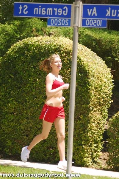 15P Athletic blonde teeny bopper gets fucked in doggy by this horny stud