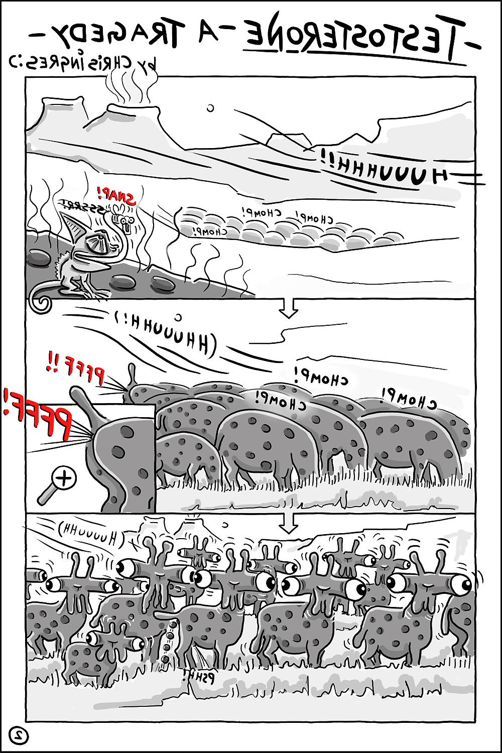 23P TESTOSTERONE - A TRAGEDY.3rd cartoon by chris ingres:) .