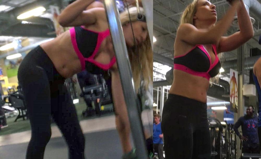 25P Blonde Gym Bunny Loves to Show Belly.