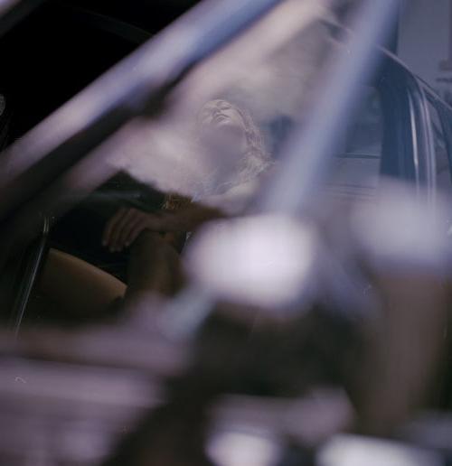 25P A girl in a car