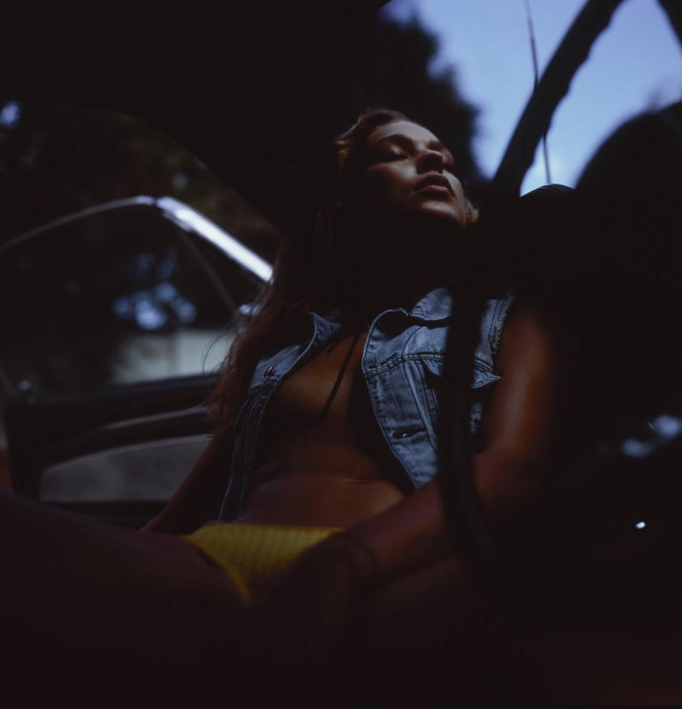 25P A girl in a car
