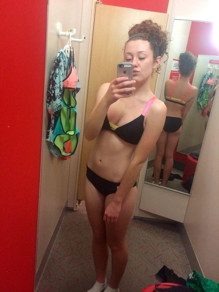 25P Sexy Redhead Teen Athlete Shows Big Tits Tight Athletic Ass