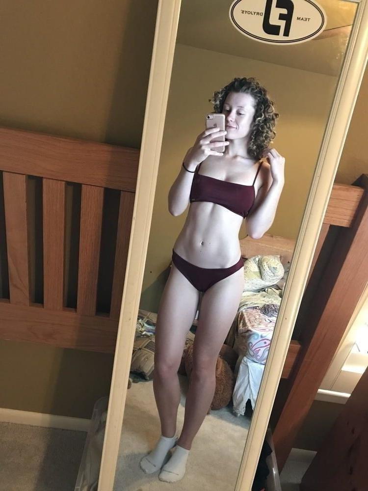 25P Sexy Redhead Teen Athlete Shows Big Tits Tight Athletic Ass