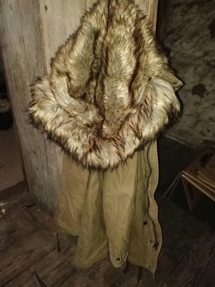 6P Fucking my Topshop Khaki Fur Hood Parka (Jenna Coleman)