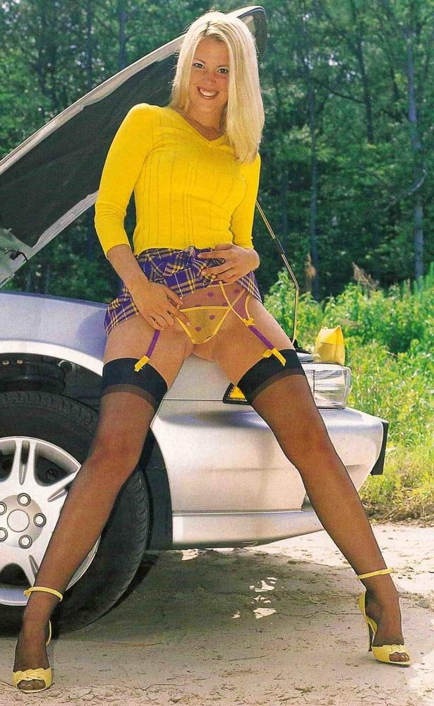 10P Leg Show Magazine - Hot Blonde Wearing Black FF Stockings