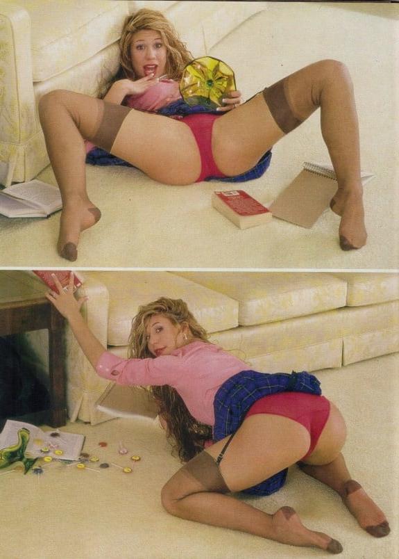 8P Leg Show Magazine - Blonde in Tan Stockings