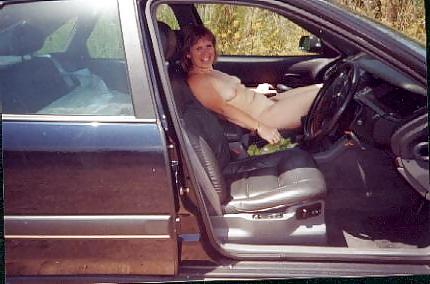 7P Clotilde likes showing himself naked by car,