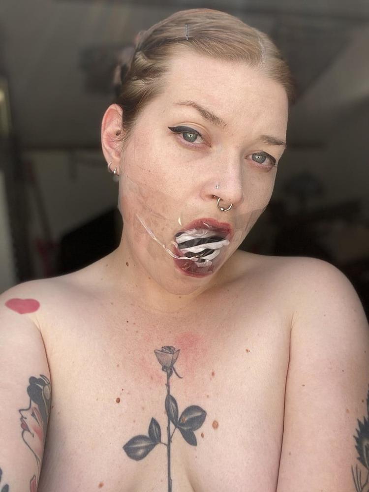 13P Gagged goth slave
