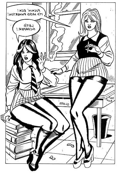 22P Cartoon Schoolgirl Frolics