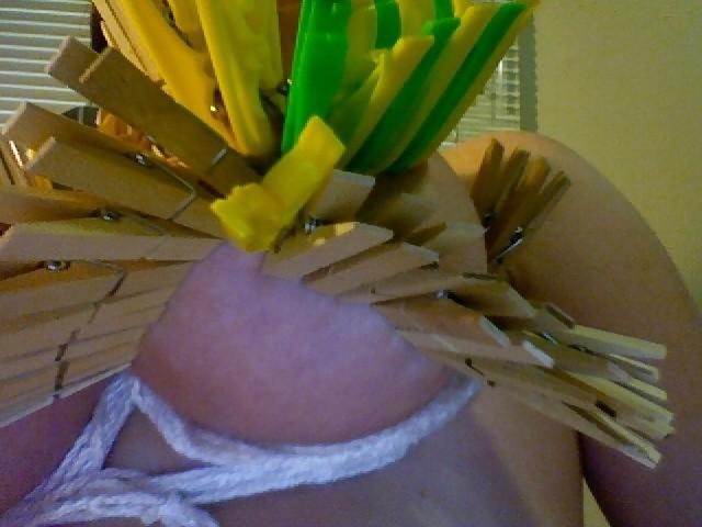 25P Big Natural Boobs Tortured With Over 100 pegs