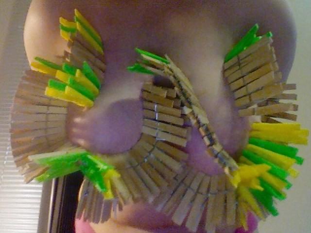 25P Big Natural Boobs Tortured With Over 100 pegs