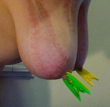 25P Big Natural Boobs Tortured With Over 100 pegs