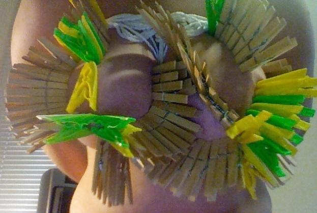 25P Big Natural Boobs Tortured With Over 100 pegs