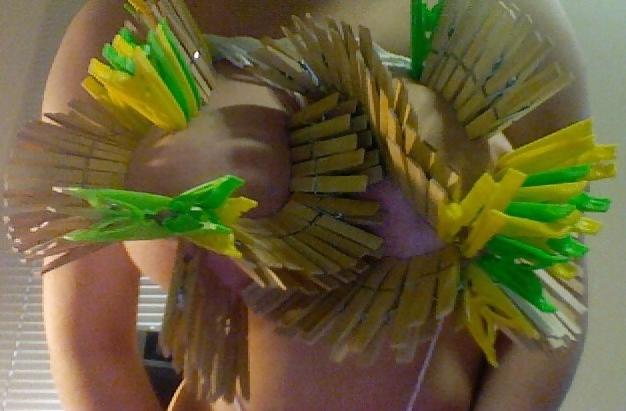 25P Big Natural Boobs Tortured With Over 100 pegs