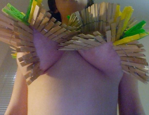 25P Big Natural Boobs Tortured With Over 100 pegs