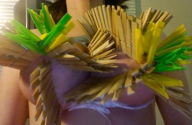 25P Big Natural Boobs Tortured With Over 100 pegs