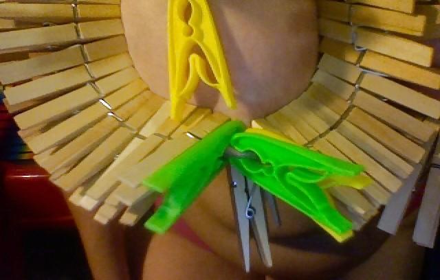 25P Big Natural Boobs Tortured With Over 100 pegs