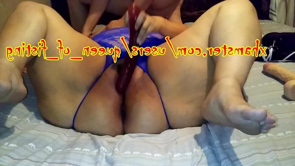 25P My Queen of Fisting enjoying her Double Dildo 12 In again