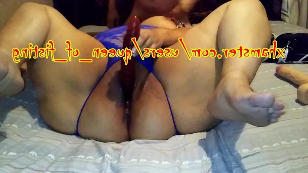 25P My Queen of Fisting enjoying her Double Dildo 12 In again