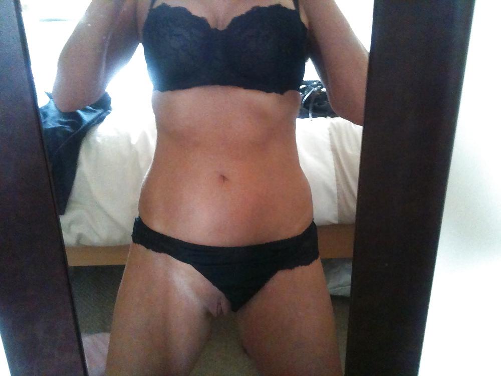 12P Pullin my knickers across to show my bald pussy