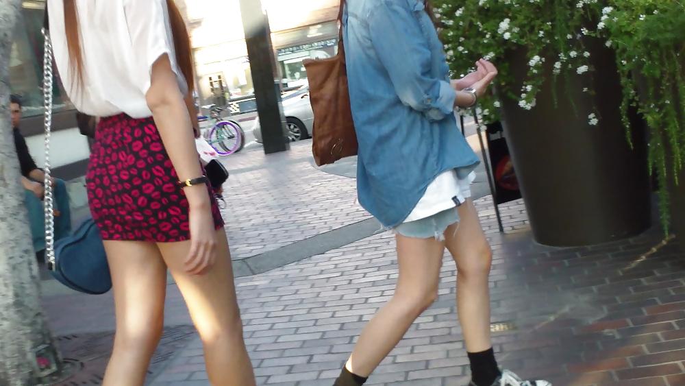 25P Hot teen girl in red dress with great legs