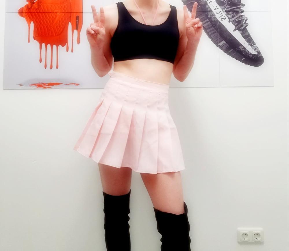 23P New skirt and also 8 days locked in chastity