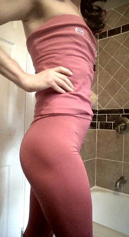 11P White Sissy CD Trap Pink Spandex Pants and Top Silver Heels