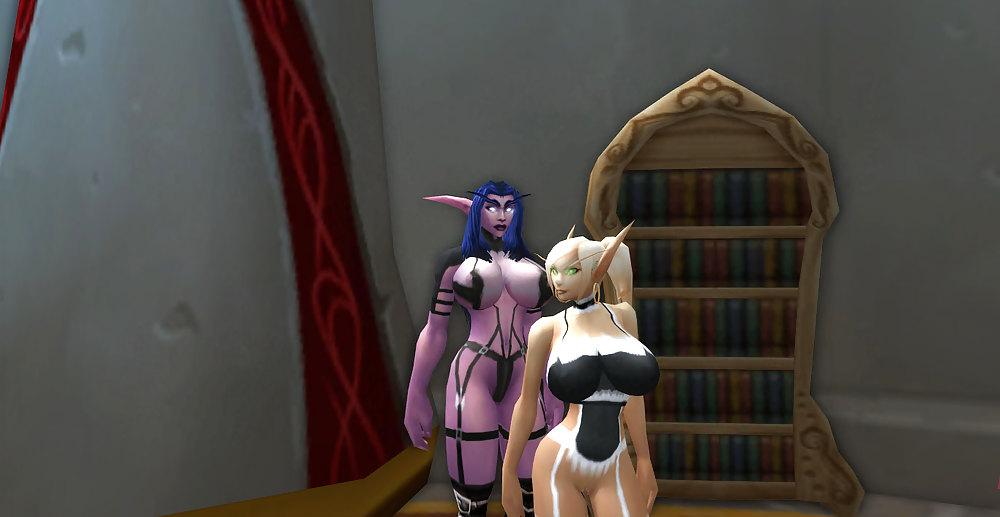 25P Keyla the Blood elf slut, and her Night elf friend.