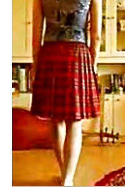 6P Sissy slut in cute skirt.