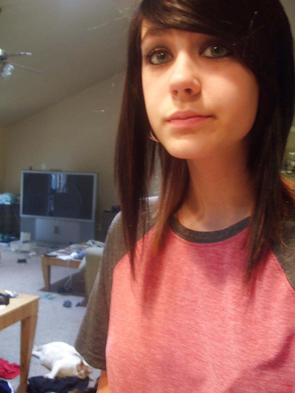 25P Sexy brunette teen with friend