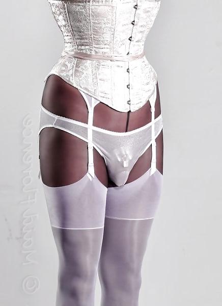 25P Chastity and support stocking slave