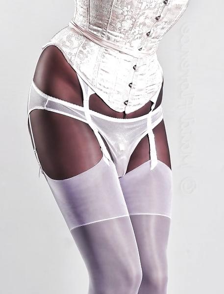25P Chastity and support stocking slave