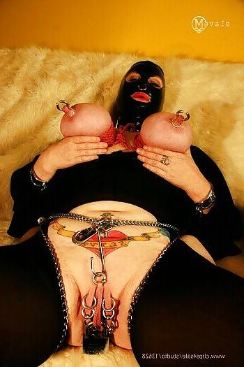 25P Chastity and support stocking slave