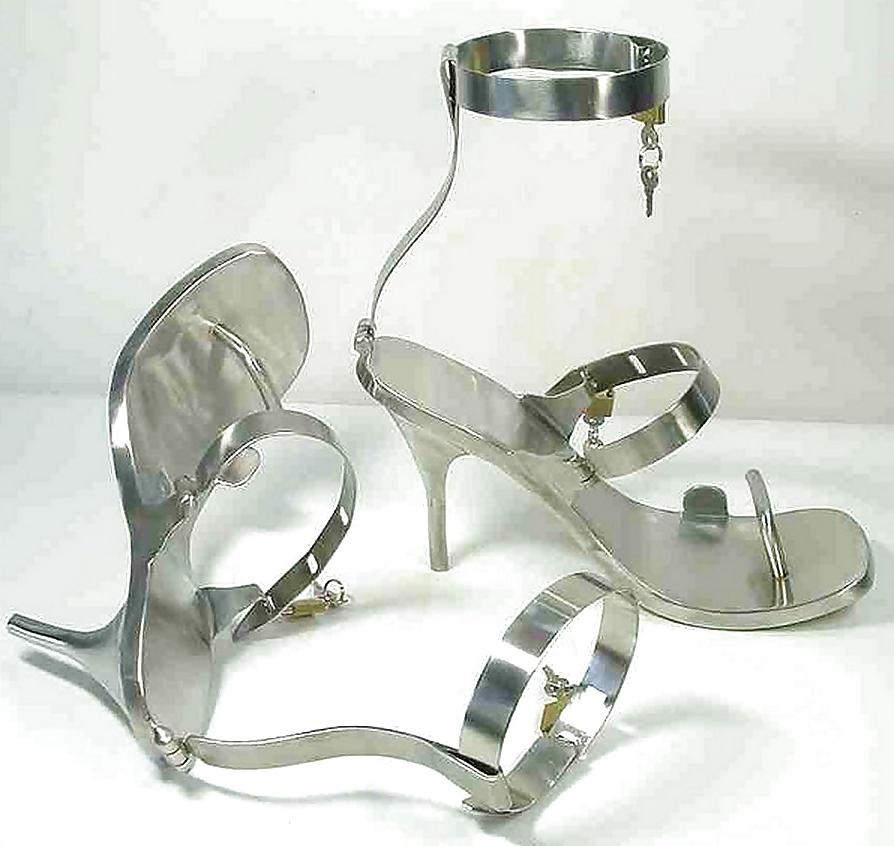 25P Chastity and support stocking slave