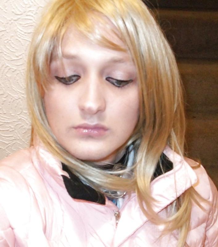 24P Hot sissy chav in silver leggings